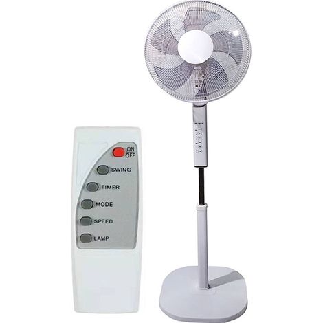 Ventilatore a piantana 5 pale bianco con telecomando timer 7 ore 50w 3 velocita da casa soggiorno cucina (1/5)