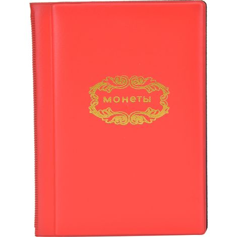 Classeur de collectionneur de pièces de monnaie au format mini, rouge, 120 compartiments, 10 pages.