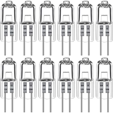 12 Ampoules halogènes G4 10W 12V, Dimmable, Blanc chaud 2700K, CRI99, Pour lustres, Cuisine, Éclairage intérieur