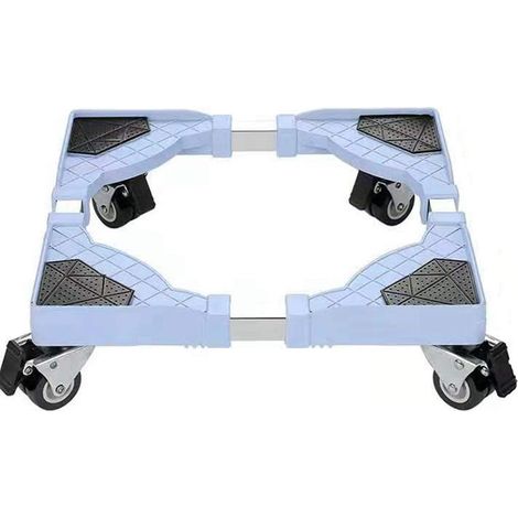 Unho – Plateau roulant réglable 45-60 cm – Support pour lave-linge et sèche-linge – Charge maximale 250 kg – Roues verrouillables en caoutchouc (1/5)