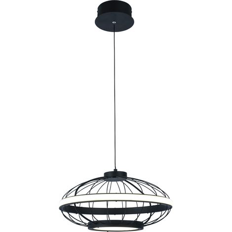 Colgante Cercle LED 22W Blanco Neutro - 4000K Negro para Interior de Techo en Comedor, Salón, Cocina (1/5)
