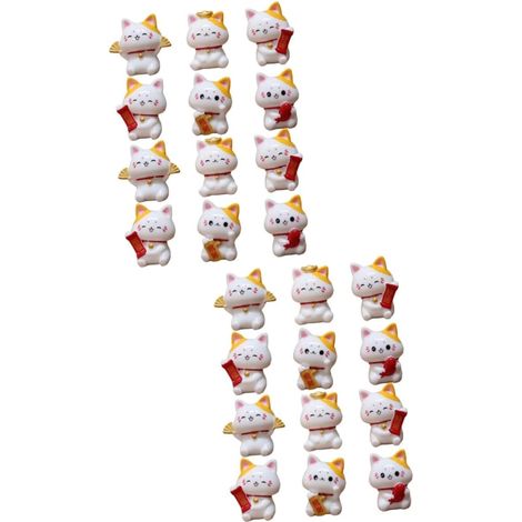 Pièces Chat Porte- Miniature Décoration Chat en résine Figurine Chat pour Jardin Mini-Jardin Jouet carinifier à thème Decoration Voiture Jouets Chaton Figurines Chaton (1/5)
