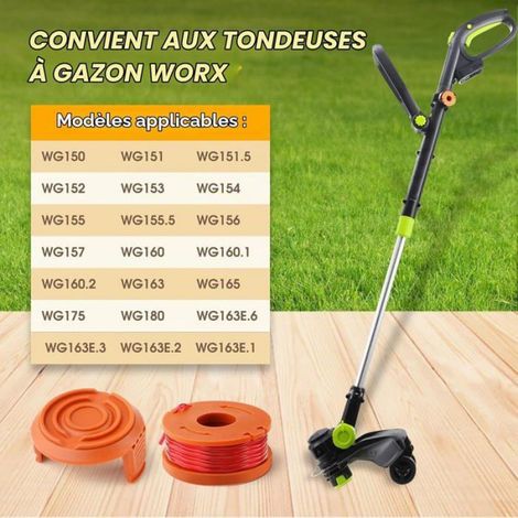 6 Pièces Fil Coupe Bordure Compatible Avec Coupe Bordure Worx Avec 2 Couvercle, Bobine De Fil De Rechange Wa0004.1/Wa0010, Bo[G120] (1/4)