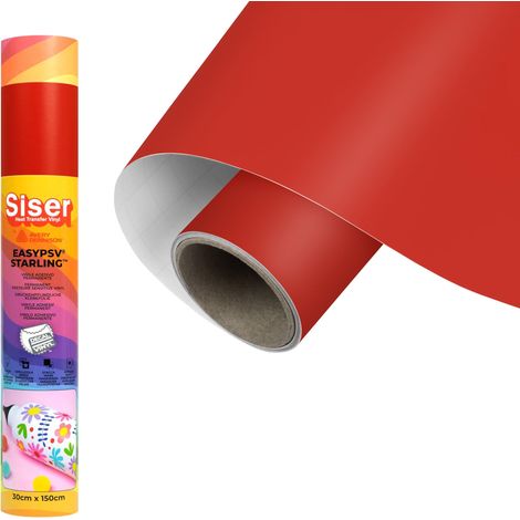 Film adhésif permanent Rouge Ketchup 150 x 30 cm, Pour personnaliser des objets et des surfaces rigides, Compatible avec traceur de découpe, Lavable au lave-vaisselle (1/5)