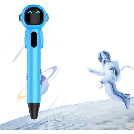 Stylo 3D sans fil basse température pour modélisation astronaute, batterie 1000 mAh, imprimante portable bleue, rechargeable, idéal création. (1/4)