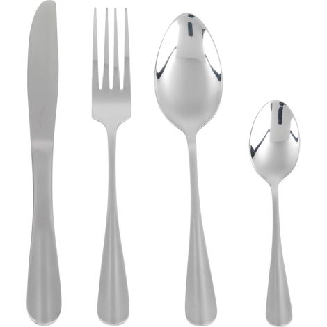 Set de Couverts 16 Pièces – Ensemble de Couvert en Acier Inoxydable 18/0, Service pour 4, Compatible Lave-Vaisselle, Poli Miroir, Couteaux, Fourchettes (1/5)