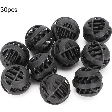 Lot de 30 billes biochimiques filtrantes noires en plastique pour aquarium d'eau douce et d'eau de mer (1/5)