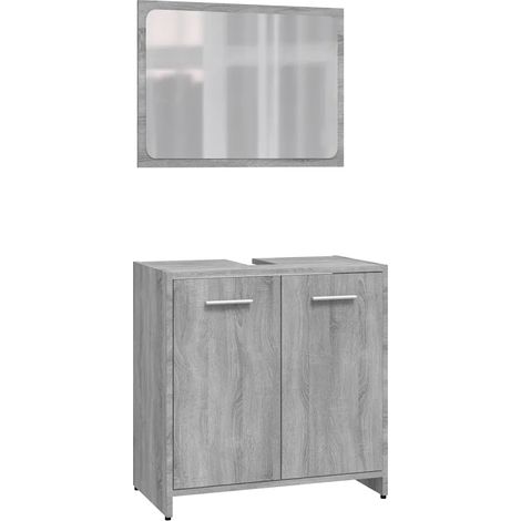 Mueble de baño espacioso elegante almacenamiento 60 x 33 x 61 cm de madera contrachapada gris sonoma 020048181 (1/5)