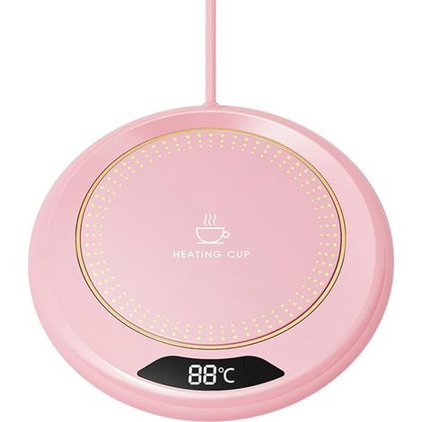Chauffe-tasse de bureau, chauffe-tasse électrique avec 3 réglages de température, arrêt automatique, chauffe-tasse intelligent pour bureaux, rose. (1/5)