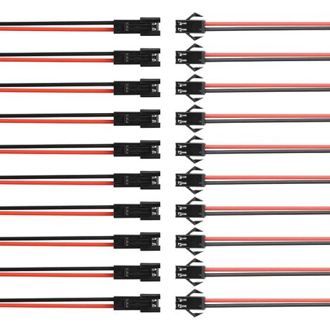 JST SM Cables 2 Pin 22awg 2 Pin SM Male/Female Pair Connector Cables for LED Light Strips Chassis Fans (1/5)
