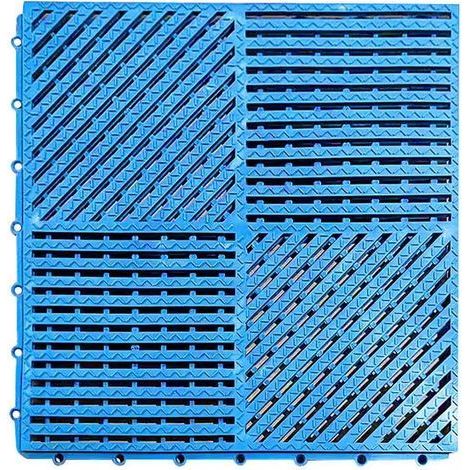 Tapis de drainage de piscine, tapis en caoutchouc imperméable et antidérapant adapté aux piscines, salles de douche, garages, zones pour animaux de compagnie, bleu clair, 3030cm (1/5)