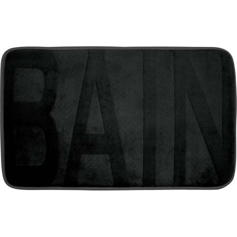 Tapis de Bain Microfibre "Relief" 45x75cm Noir (1/3)
