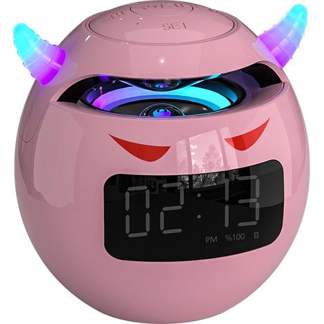 Enceinte Bluetooth Pink G9 Little Devil avec réveil et intelligence artificielle, enceinte de bureau, emplacement pour c (1/5)