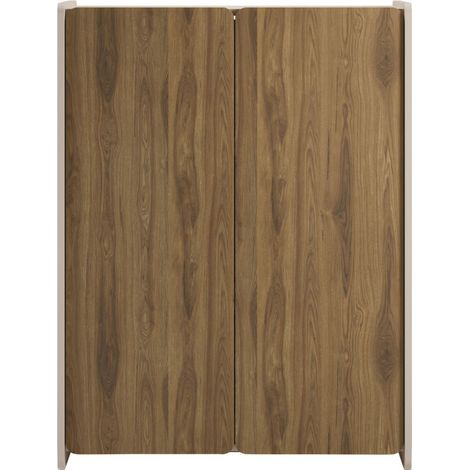 Buffet haut 2 portes en bois H125cm - Bois foncé - Enara