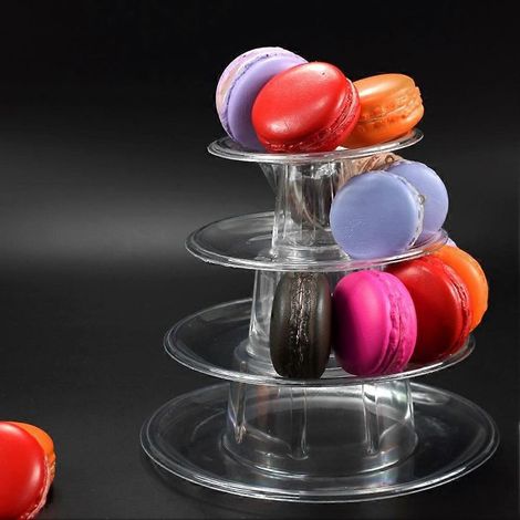 Présentoir à macarons à 4 étages, présentoir à cupcakes, présentoir alimentaire --