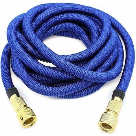 Tuyau D'arrosage - Extensible Jusqu'à 15 M - Connecteurs Métalliques 3/4 Et 1/2 Pouces - Pour Jardin Nettoyage Voiture - 5 M Rétracté (1/4)