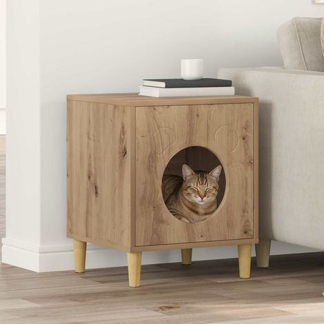 vidaXL Casa per Gatti Rovere Artigianale 42,5 x 40 x 53 cm