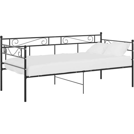 Maison Exclusive - Schlafsofa Bettgestell Schwarz Metall 90x200 c