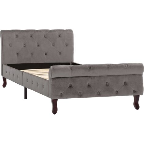 Maison Exclusive - Bettgestell Grau Samt 90 x 200 cm