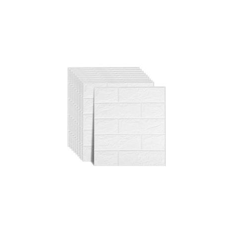 Panneaux Muraux en Briques 3D Peel and Stick Papier Peint Adhesif Mural Mousse PE Imperméable Autocollantes Murales pour Cuisine, Salon, Chambre à Coucher, Buanderie (Blanc, 36 Pièce)