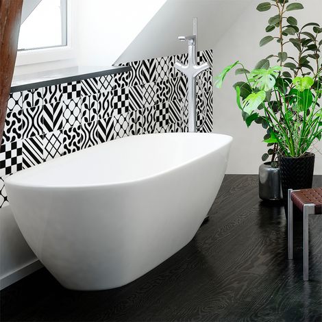 Sticker Mural Carrelage adhésif Cuisine Salle de Bain - 9 STICKERS CARRELAGES SCANDINAVE ISLANDE - 9stickers10x10cm (1/5)