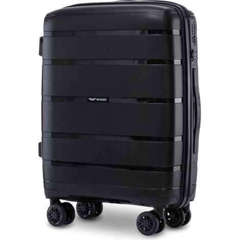 Maleta de cabina Wings HAWFINCH 2.0 de polipropileno de 20" NEGRA