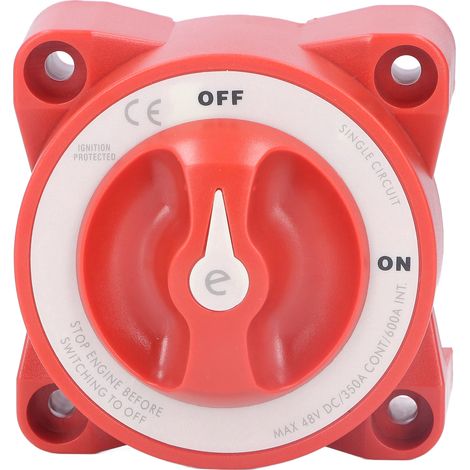 Interrupteur de Batterie 350 A ON OFF Isolateur à Circuit Unique, Matériau ABS en Cuivre Rouge, Tension de Fonctionnement 48 V, Niveau de IP66, Idéal pour les. (1/5)