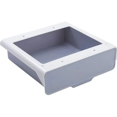 Support de bureau dissimulé sous table, adhésif sans perçage, tiroir de rangement grande capacité, organiseur coulissant pour bureau, boîte de stockage extensible, fixation facile sous plan de travail (1/5)