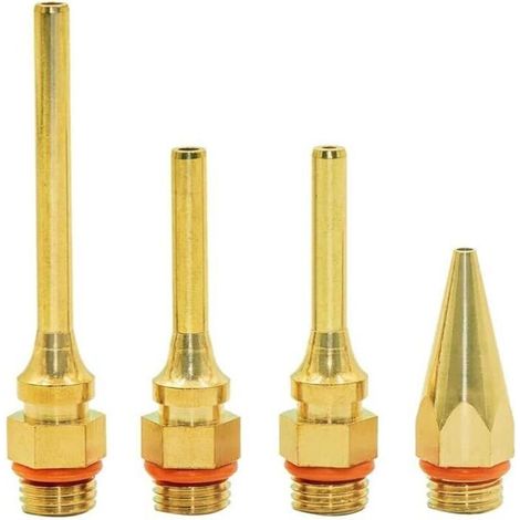 CSPARKV Set de 4 Pistolet à Colle à Embout Fin Power avec Set de Buses en Cuivre pour Pistolets à Colle Chaude - Buses en Cuivre pour Pistolets à Colle Fusible de Taille Complète à Double Température.