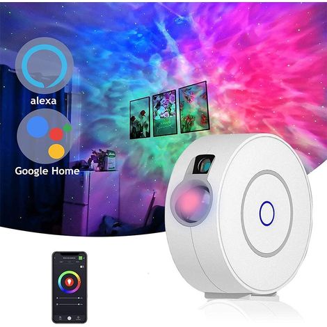 Projecteur d'étoiles, de galaxies, veilleuse, ciel étoilé, projecteur de nébuleuses pour chambres, crèches, salles de jeux et décorations de fête, compatible avec Alexa et Google Home, contrôlable via