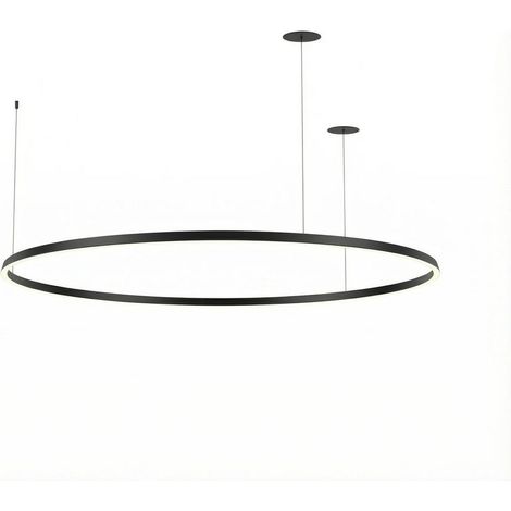 LEDS C4 Circular Spot LED encastrable vers le bas 206 cm, noir, 108 W, 4000 K, gradation 0-10 V