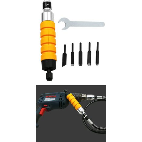 JSSEVN-Accesorios para herramienta eléctrica de tallado de madera, que incluyen un portabrocas para cuchillo de tallado + 5 tipos de cuchillas y 1 llave inglesa.