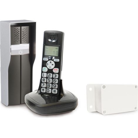 Scs Sentinel – Interphone audio sans fil DECT DuoPhone 150 – Installation facile sans câblage – Combiné intérieur avec 50 numéros mémorisables – IP44 (1/3)