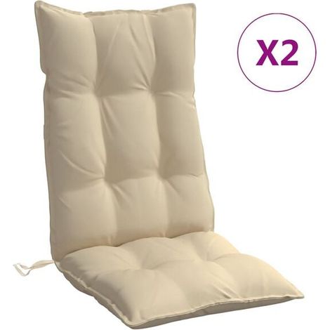 Ensemble de deux coussins pour chaise à dossier haut, en tissu Oxford beige (1/5)