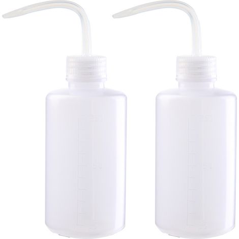 Set di 2 flaconi per lavaggio, 250 ml/500 ml, flacone di sicurezza per irrigazione, flacone di plastica economico con etichetta stretta per piante grasse medicinali, flacone per lavaggio, 200 ml