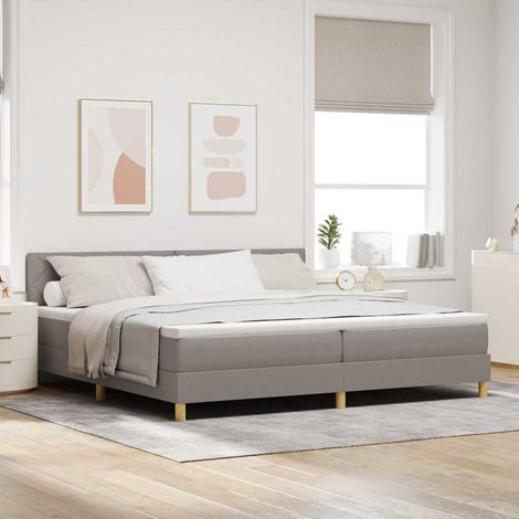 Letto a Sorgente LED con testiera Talpa 200 x 200 cm Tessuto vidaXL (1/5)