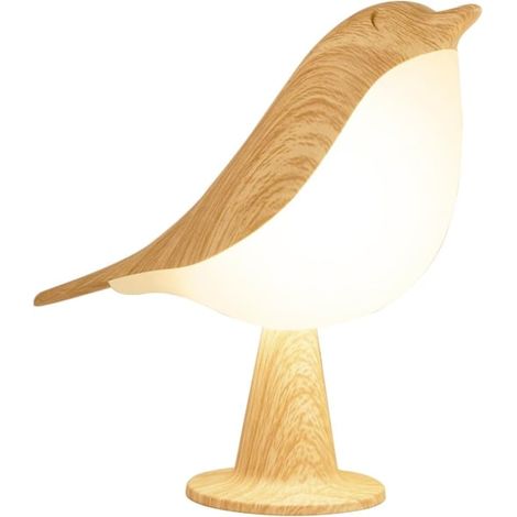 KLVGTIFS PU - Lampe de chevet tactile à intensité variable, petite lampe pour chambre à coucher, 3 niveaux de luminosité, veilleuse oiseau rechargeable pour chambre à coucher