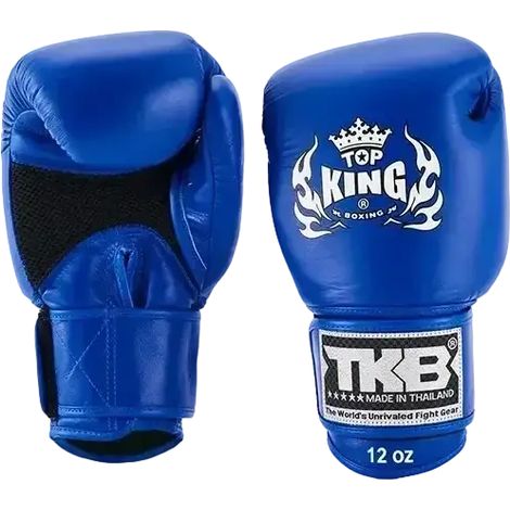 Gants de boxe thaï Top King Ultimate Air Muay Thai bleus 12 oz