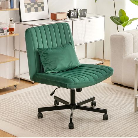 Fauteuil de bureau pivotant sans accoudoirs vert OKMYHOME (1/3)