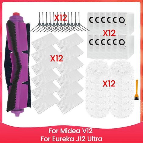 Filtre pour aspirateur brosse pour aspirateur Filtre de brosse pour aspirateur filtre de 50PCS Main Brosse Sac à poussière Filtre and Serpillière Cloth Lot pour V12 / J12 Ultra Aspirateur de remplacem (1/5)