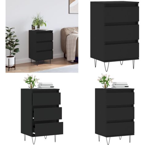 Sideboard Schwarz 40x35x70 cm Holzwerkstoff - Schreibtisch - Wohnzimmermöbel - Sideboard Schwarz - Regal - Holz Sideboard - Home & Living (1/5)