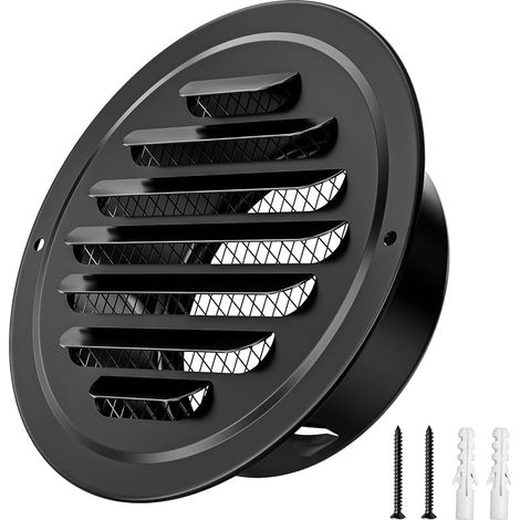 Grille d'aération ronde en acier inoxydable de 100 mm avec protection contre les insectes - Couvercle d'aération épais - Grille d'évacuation d'air - Grille de protection contre les (1/5)