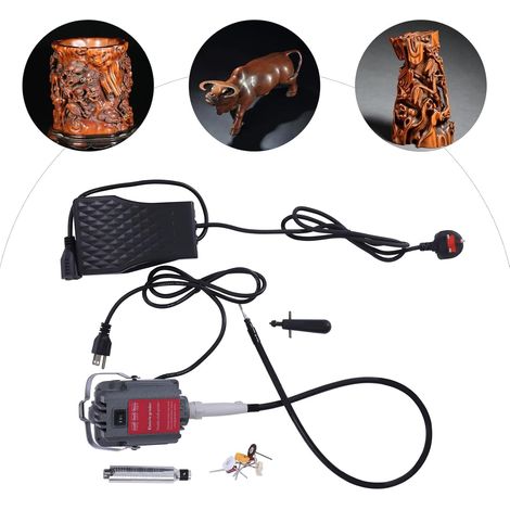 220V 230W Rotary Tool Flex Shaft Hanging Grinder Carver Electric Multi-Function Metalworking Jewelry Tool Repair Kit Hanging Flexshaft Mill for Carving, Polishing (1/5)