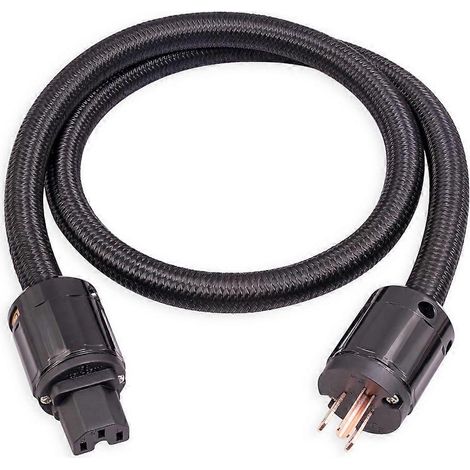 Câble d'alimentation HiFi 12AWG 125V 15A avec tresse, rallonge 1 mètre, 3 broches (1/4)