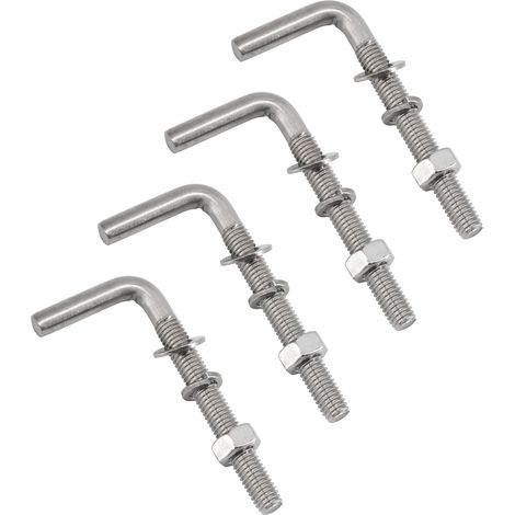 Boulons d'ancrage en L - 20 pièces - Acier inoxydable 304 - Fixation béton et maçonnerie - Fondations et industrie - M6x60mm (1/5)