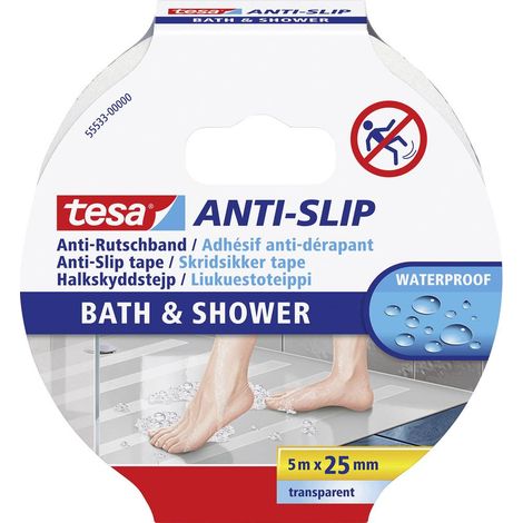tesa BATH & SHOWER 55533-00000-11 Nastro antiscivolo Trasparente (L x L) 5 m x 25 mm 1 pz.
