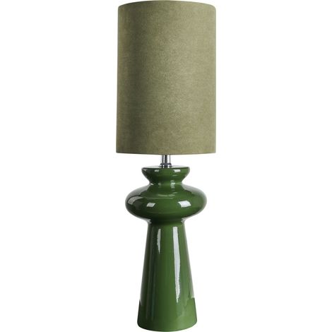 Lampe de Table à Poser en Faux Daim avec Abat-Jour Salon Bureau Chambre Couloir Vert Oteros (1/5)