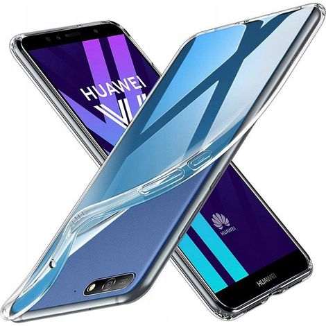 Carcasa trasera transparente con cubierta superpuesta para Huawei Y6 2018 + Cristal (1/5)