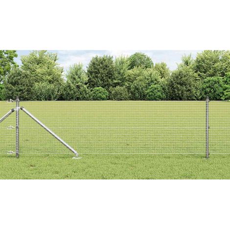 Zaunpfosten Silber 100 x 0,6 m (25 x 25 mm Maschen) Stahl