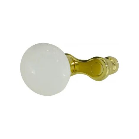 Manivelle bordelaise ronde en porcelaine de Limoges – Diamètre 50 mm – Carré 7 mm – Finition laiton poli pour portes élégantes